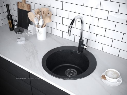 Мойка кухонная Paulmark Gelegen PM404800-BLM черный металлик - 3 изображение