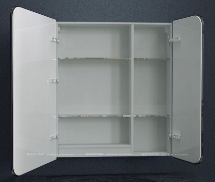 Зеркальный шкаф Art&Max Verona 80 см AM-Ver-800-800-2D-R-DS-F с подсветкой, белый - 2 изображение