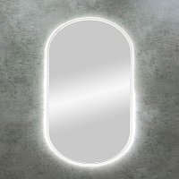 Зеркало Art&Max Bari 70 см AM-Bar-700-1100-DS-F-White с подсветкой, белый матовый