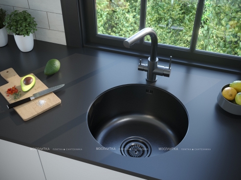 Мойка кухонная Paulmark Werra PM404646-GM вороненая сталь - 3 изображение