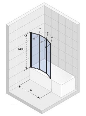 Шторка на ванну Riho Alta 100 см - 3 изображение