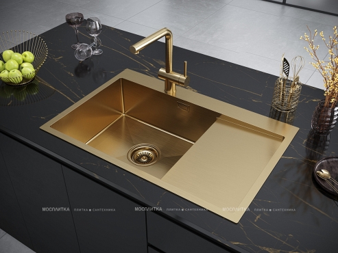 Мойка кухонная Paulmark Elde PM807851-BGL брашированное золото - 3 изображение