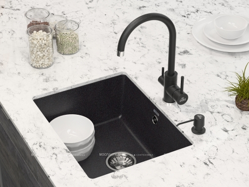 Мойка кухонная Paulmark Gera PM205546-BLM черный металлик - 3 изображение