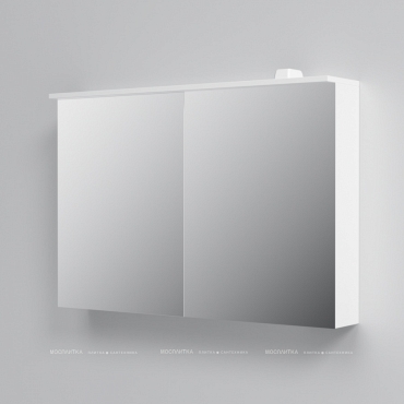 Зеркальный шкаф с LED-подсветкой Am.Pm Spirit 2.0 M70AMCX1001WG, 100 см, цвет: белый, глянец - 4 изображение