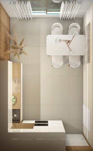 Дизайн Кухня в стиле Современный в бежевом цвете №12795 - 3 изображение