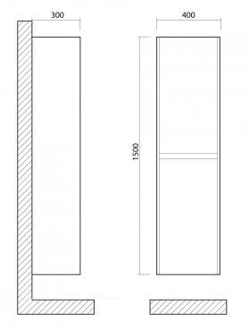 Шкаф-пенал Art&Max Family 40 см Family-1500-2A-SO-BL белый глянец - 4 изображение