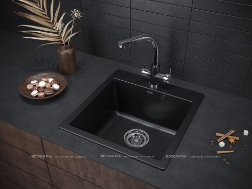 Мойка кухонная Paulmark Praktisch PM105152-BLM черный металлик - 3 изображение