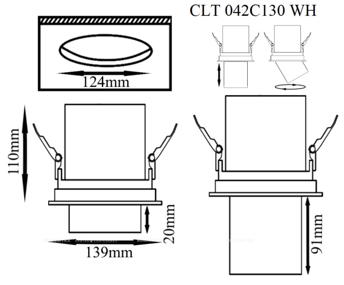 Светодиодный поворотный светильник Crystal Lux CLT 042C130 WH - 2 изображение