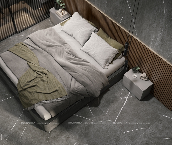 Дизайн Спальня в стиле Минимализм в сером цвете №13246 - 6 изображение