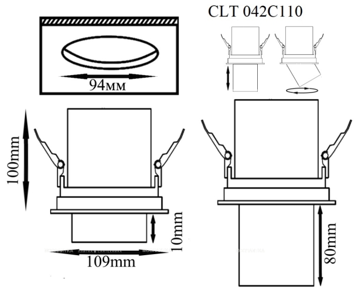 Светодиодный поворотный светильник Crystal Lux CLT 042C110 WH - 2 изображение