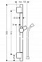 Душевая штанга Hansgrohe Unica’S Puro 90 см, 28631000, хром - 3 изображение