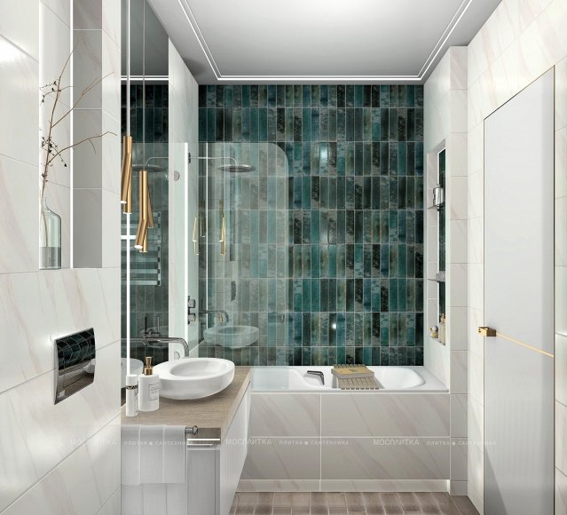 Дизайн Ванная в стиле Современный в белом цвете №12672 - 3 изображение