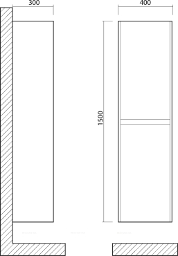 Шкаф-пенал Art&Max Family 40 см Family-1500-2A-SO-CV cemento veneto - 6 изображение