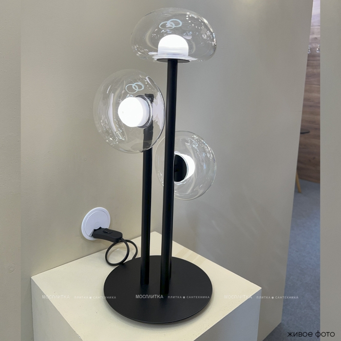 Настольная лампа Crystal Lux BOSQUE LG3 BLACK/TRANSPARENT - 6 изображение